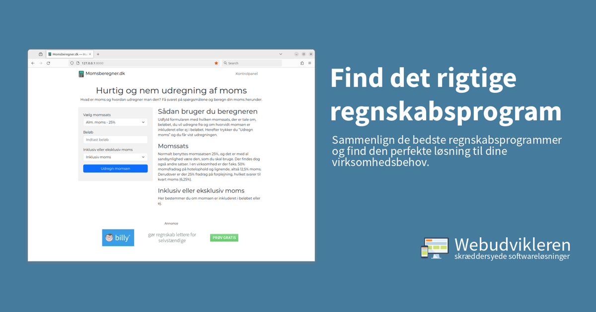 Find det rigtige regnskabsprogram til at få styr på momsregnskabet